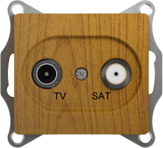 Розетка TV/SAT оконечная Glossa (дерево дуб) Розетка TV/SAT оконечная Glossa (дерево дуб)